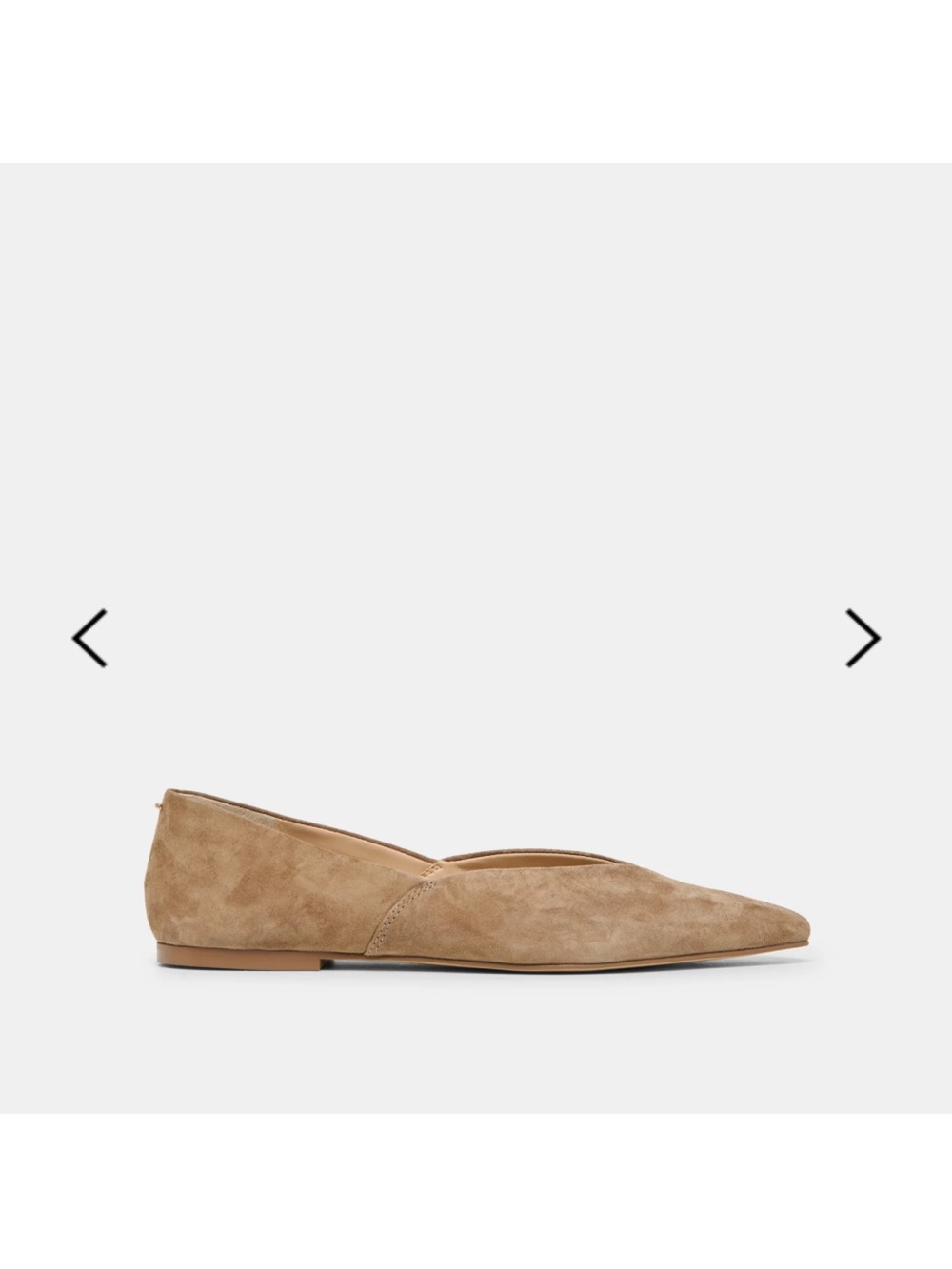 Dolce Vita Pointed Suede Flats in Beige tan. Worn once!